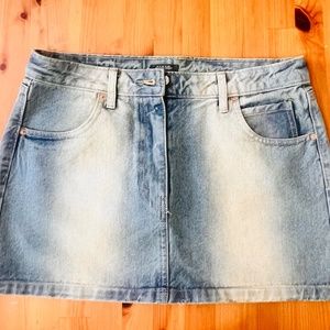 Distressed Denim Mini Skirt